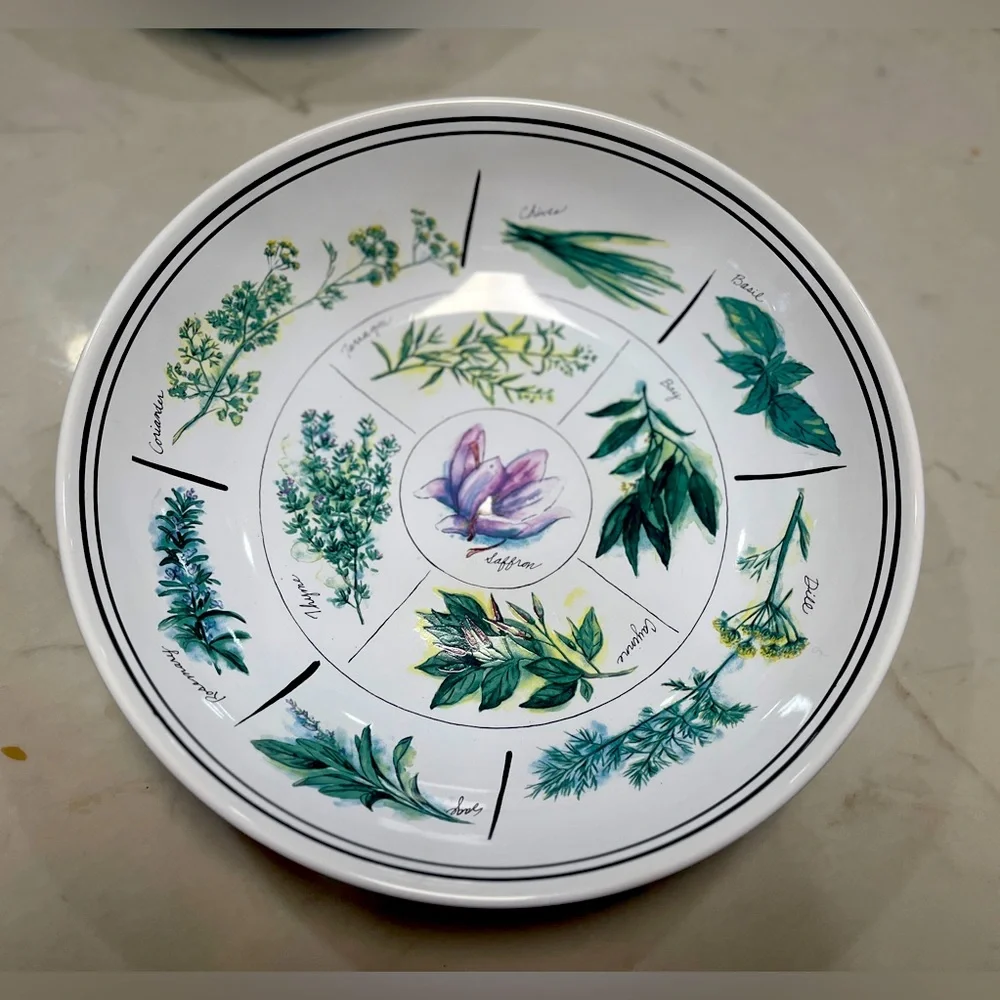 Vintage Williams Sonoma Botanical Herb Large Pasta/Salad Bowl